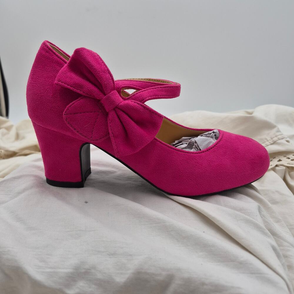 Fereshte Bow Mary Jane Pump block (chunky) heel Hot Pink Women EU 36 US 5.5